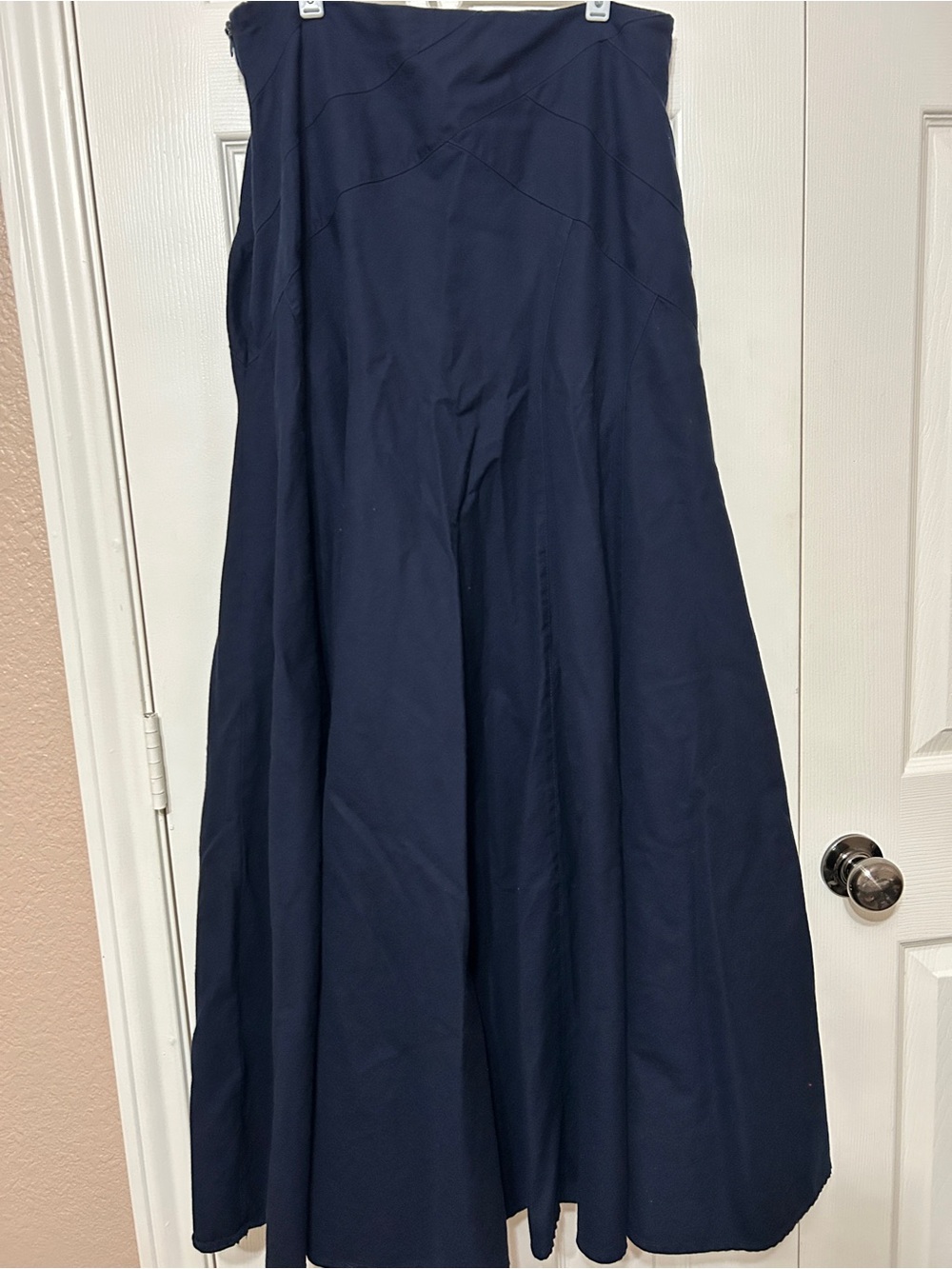 SHUKR Classic Navy Full-Length Maxi Skirt - Picture 2 of 7